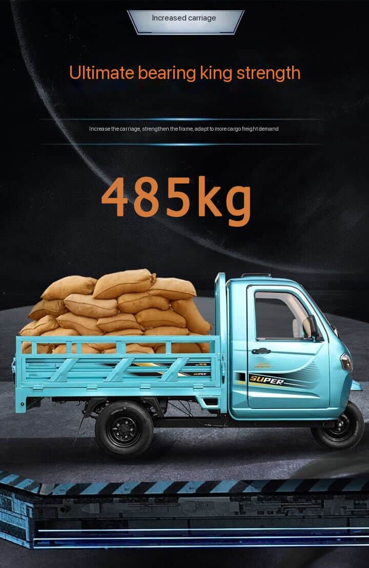 h20 Semi Enclosed Electric Cargo Tricycle load 485kg